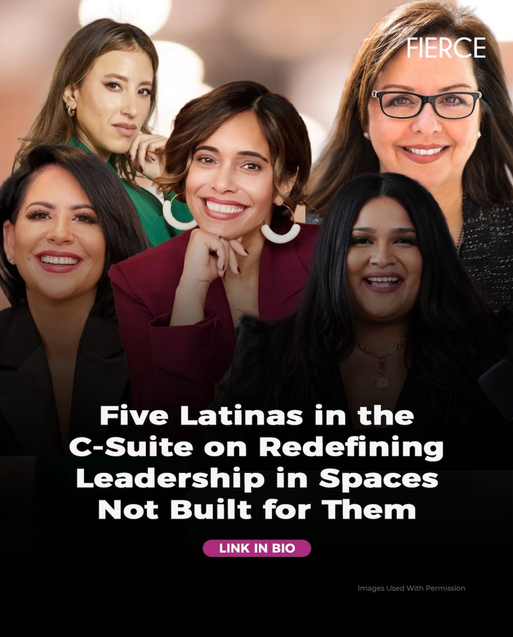 Promotional image featuring Vivian Delgado-Johnson alongside other Latina executives, highlighting a speaking engagement on leadership, growth, and redefining leadership in corporate spaces